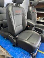 set of black leather seats with red stitching and "RUBICON" embroidered in red, which are the front and rear seats - Image 2