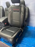 set of black leather seats with red stitching and "RUBICON" embroidered in red, which are the front and rear seats - Image 5