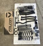 A ReadyLift Terrain Flex lift kit with Falcon 2.1 shocks.