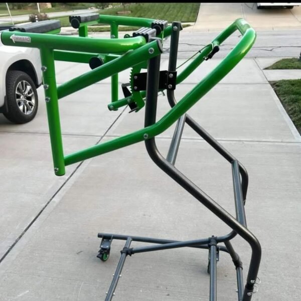 A TopLift Pro hardtop removal tool for a Jeep Wrangler.