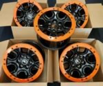 17” Ford Bronco Beadlock Sasquash Orange rims wheels